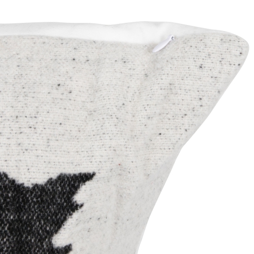 18" White and Black Forest Trees Knit Christmas Throw Pillow