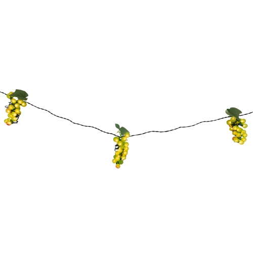 5-Count Green Grape Cluster Outdoor Patio String Light Set, 6ft Green Wire