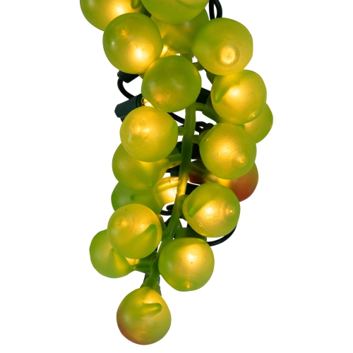 5-Count Green Grape Cluster Outdoor Patio String Light Set, 6ft Green Wire