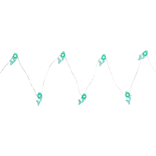 NORTHLIGHT  10-Count Led Teal Mermaid Fairy Lights - Warm In White