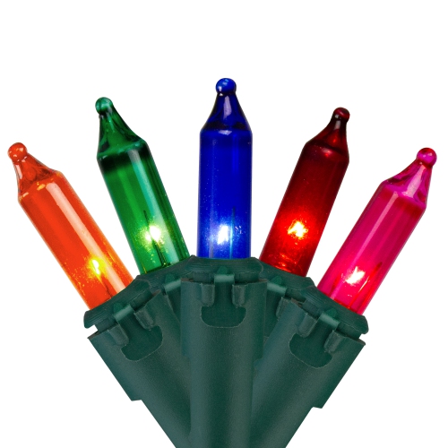 Ensemble de 20 mini lumières de Noël multicolores, fil vert de 4 pi