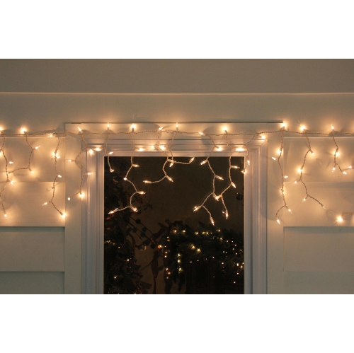 150-Count Clear Mini Icicle Christmas String Lights - 8.75 ft White Wire