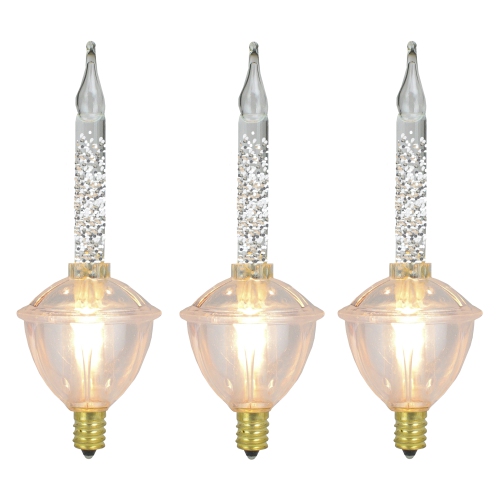 NORTHLIGHT  Pack Of 3 Clear C7 Retro Bubble Light Replacement Christmas Bulbs