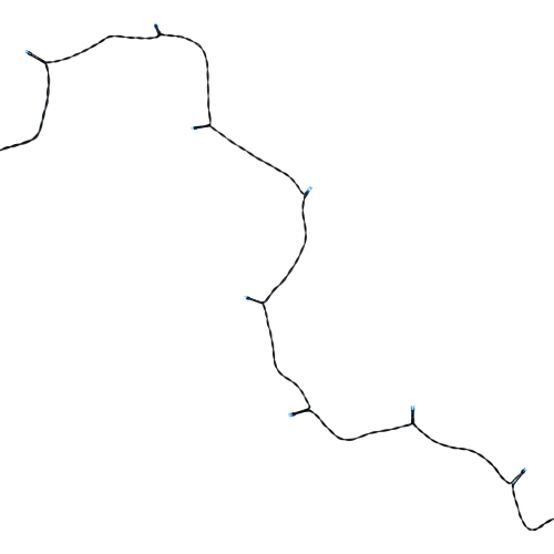 20 Battery Operated Blue LED Wide Angle Christmas Lights - 9.5 ft Green Wire