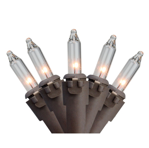NORTHLIGHT  300-Count Clear Mini Christmas Lights Set, 62.25Ft Wire In Brown