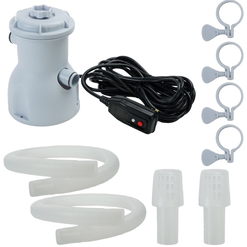 9.25" White and Gray 300 Gallon Above Ground Swimming Pool Filter Pump