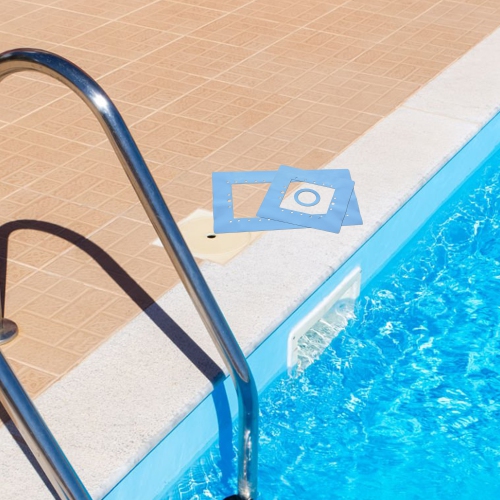 3pc Blue HydroTools Wall Saver Swimming Pool Skimmer Gasket Set 15.5"