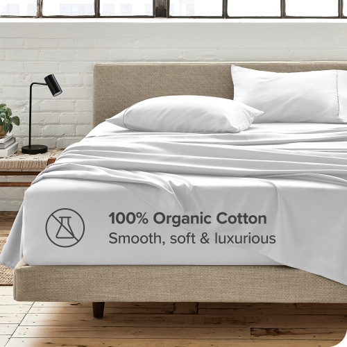 Bare Home 100% Organic Cotton Pillowcase Set - Smooth Sateen Weave - Warm & Luxurious