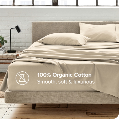 Duo de taies d’oreiller 100 % coton biologique - satin doux - chaud et luxueux