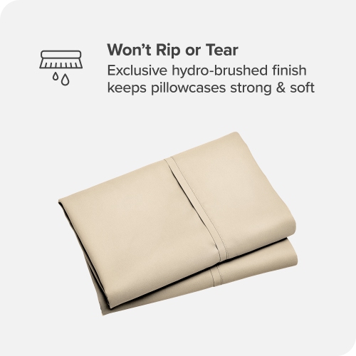 Duo de taies d’oreiller 100 % coton biologique - satin doux - chaud et luxueux