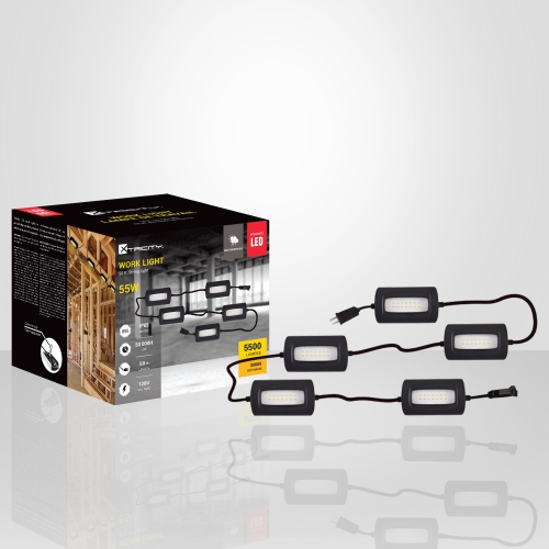 Xtricity - Lampe de Travail avec DEL Intégrées, 55W, 5500 Lumens, 3000K Blanc Doux