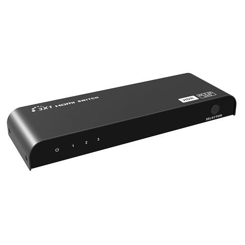 Speedex LKV301HDR-V2.0 3×1 for HDMI2.0 HDR 4Kx2K@60Hz, Simultaneous Connection of Multiple HDMI Device, Support button, remote control, RS232 Switch