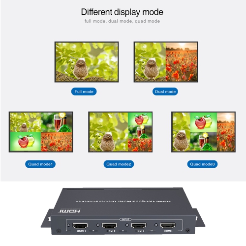 Speedex LKV401MS-N HDMI 4x1 Quad Multiviewer Switcher 1080p@60Hz, 4X HDMI input, 1x HDMI output