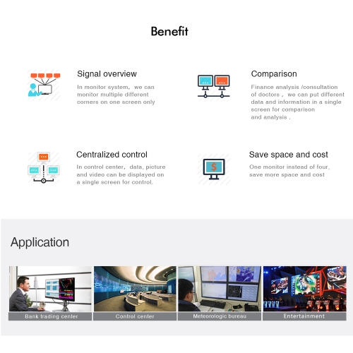Speedex LKV401MS-N HDMI 4x1 Quad Multiviewer Switcher 1080p@60Hz, 4X HDMI input, 1x HDMI output