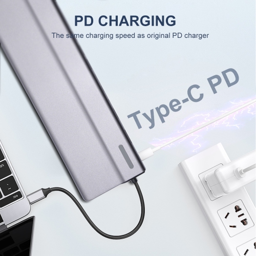 Station d’accueil USB-C 14-en-1, clé USB-C avec HDMI, VGA, 5 ports USB, PD, fente pour carte TF/SD, Port LAN RJ45, port audio 3,5 mm, 2 ports de