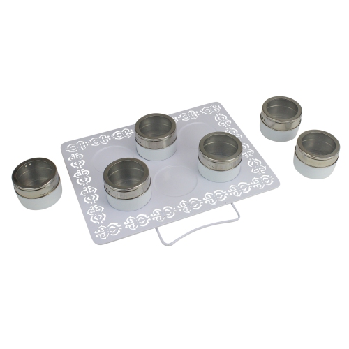 AVON  11" And Silver Magnetic Tins Multi Purpose Organizer In White