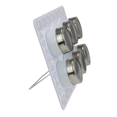 11" White and Silver Magnetic Tins Multi Purpose Organizer