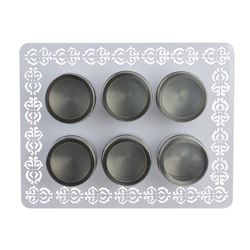 11" White and Silver Magnetic Tins Multi Purpose Organizer