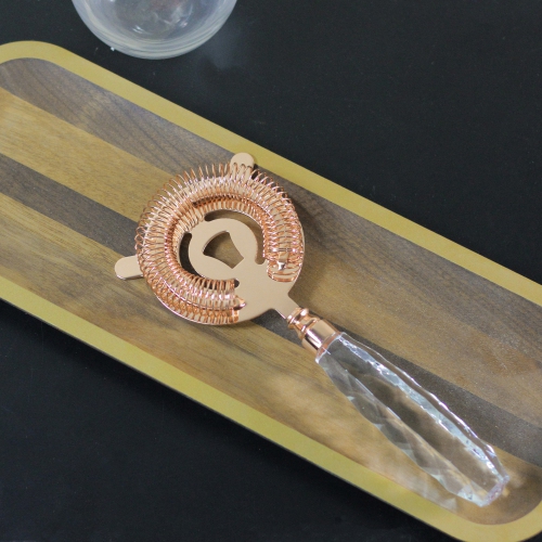 Passoire de bar en acier inoxydable rose doré de 9 po