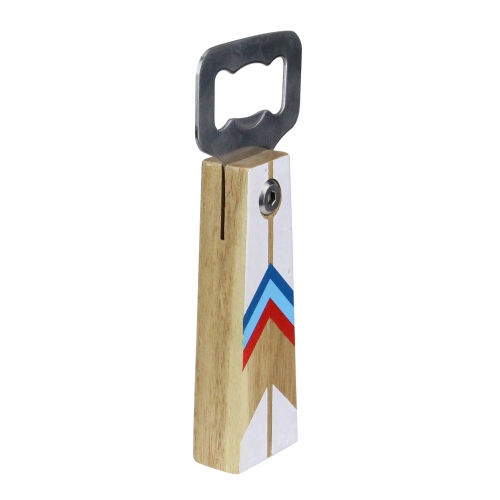 Ouvre-bouteille de 6 po en argent avec poignée légère en bois d’acacia