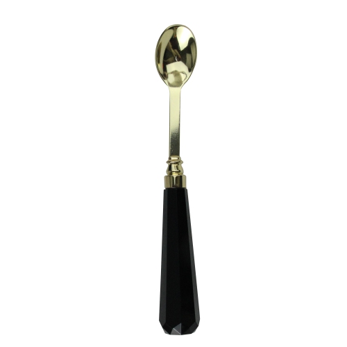 9.5" Ebony Black and Gold Stainless Steel Mixing Cocktail Bar Spoon