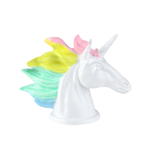 3.5" White and Multi Rainbow Unicorn Resin and Metal Bottle Opener