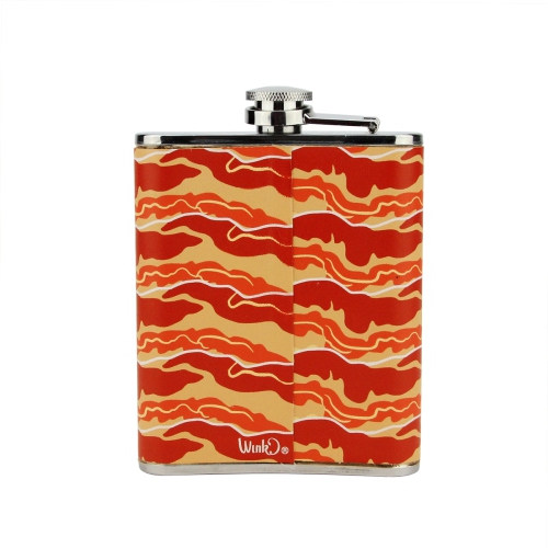 Bacon Me Crazy! Stainless Steel Novelty Drinking Hip Flask - 7 oz