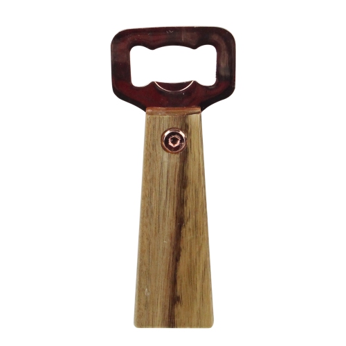 6" Rose Gold Bottle Opener with Acacia Wood Handle