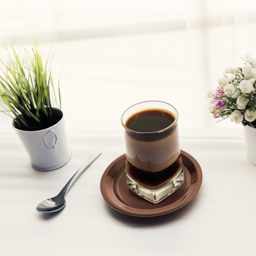 Set of 4 Stainless Steel Copper Finish Tabletop Coasters - 3.75"