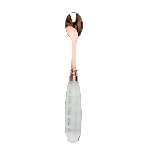 9.5" Clear and Rose Gold Stainless Steel Mixing Cocktail Bar Spoon