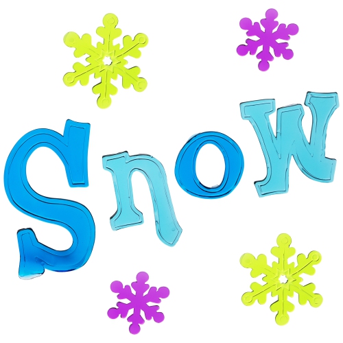 21-Piece Let It Snow Santa and Snowman Gel Christmas Window Clings