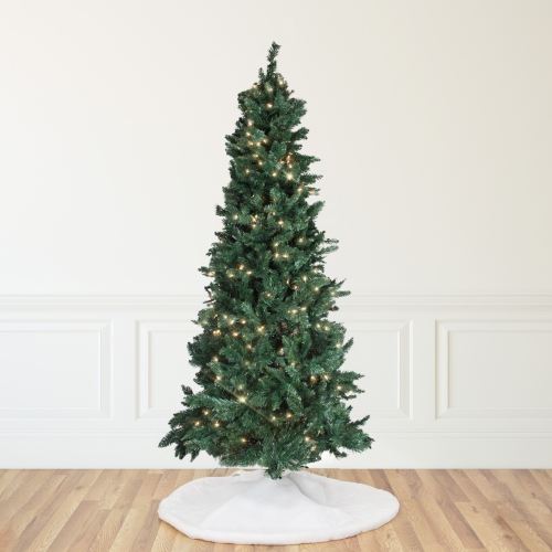 NORTHLIGHT  9' Pre-Lit Slim Pine Artificial Christmas Tree, Clear Lights