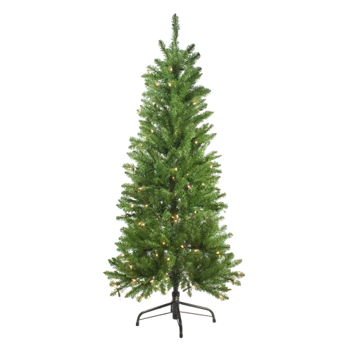 Image 1 de 3.. Sapin de Noël artificiel illuminé, rivière blanche, 4.5 pi – lumières transparentes