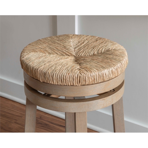 Pemberly Row Transitional 25" Wood Swivel Counter Stool in Natural Brown