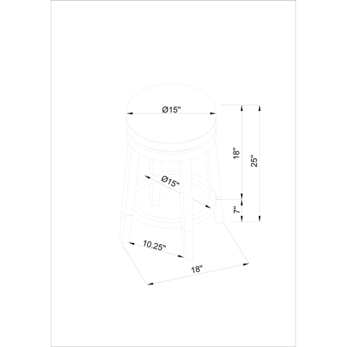 Pemberly Row Transitional 25" Wood Swivel Counter Stool in Natural Brown