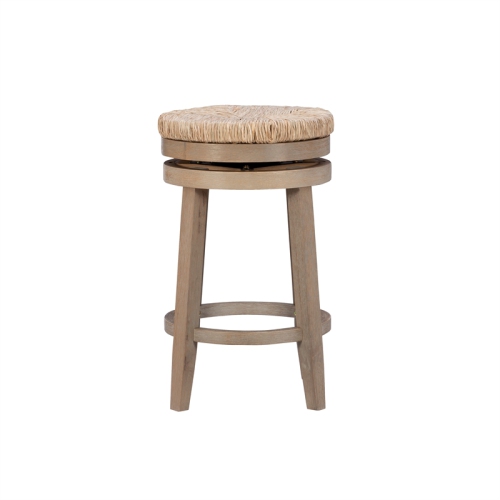 Pemberly Row Transitional 25" Wood Swivel Counter Stool in Natural Brown