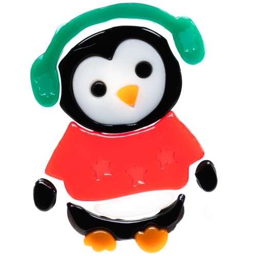 8-Piece Penguin and Snowflake Gel Christmas Window Clings, 7.75"
