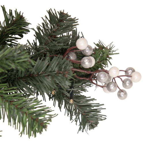 Pre-Lit LED Battery Operated Pre-Decorated Pine Christmas Garland - 6' x 10" - Warm White Lights