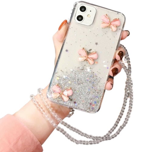 Image 1 of 8.. Apple iPhone 12 White Case Fashion Butterfly Smart Shockproof Heavy Duty Luxury Back Cover