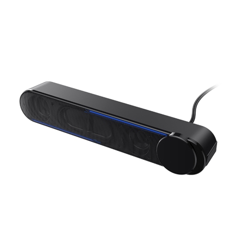 Havit M18 Double Drivers HiFi Bass 3.5MM AUX + USB Power LED Desktop Speaker Computer Sound Bar_Black