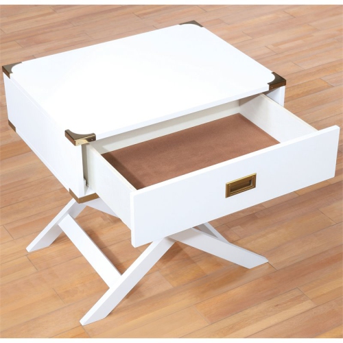 Bowery Hill Contemporary Wood X-Shape Legs End Table in White