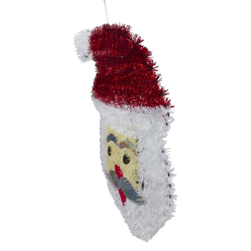 Santa Claus Iridescent Tinsel Christmas Decoration -17"