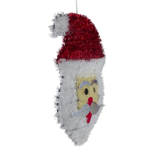 Santa Claus Iridescent Tinsel Christmas Decoration -17"