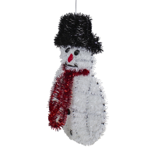 19" Tinsel Snowman Christmas Window Decoration