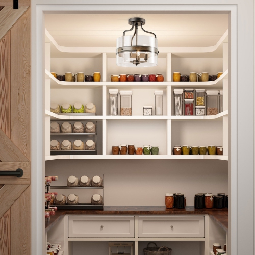 Modern 3-Light Drum Semi-Flush Mount