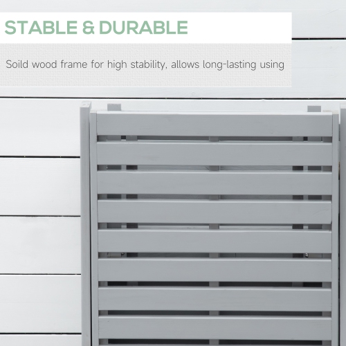 Outsunny Wooden Folding Chaise Lounge, Outdoor Chaise Lounge Chair, Garden Reclining Tanning Chair with 4 Adjustable Back Soft Cushions, Light Grey