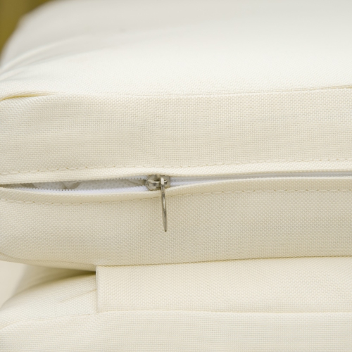 Outsunny Wooden Folding Chaise Lounge, Outdoor Chaise Lounge Chair, Garden Reclining Tanning Chair with 4 Adjustable Back Soft Cushions, Light Grey