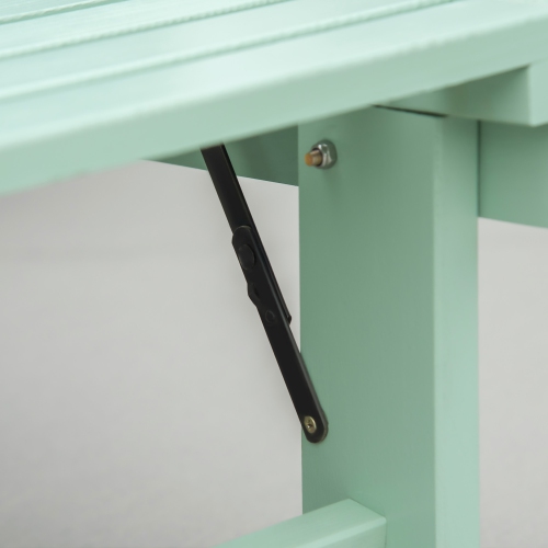 Outsunny Wooden Folding Chaise Lounge, Outdoor Chaise Lounge Chair, Garden Reclining Tanning Chair with 4 Adjustable Back Soft Cushions, Green