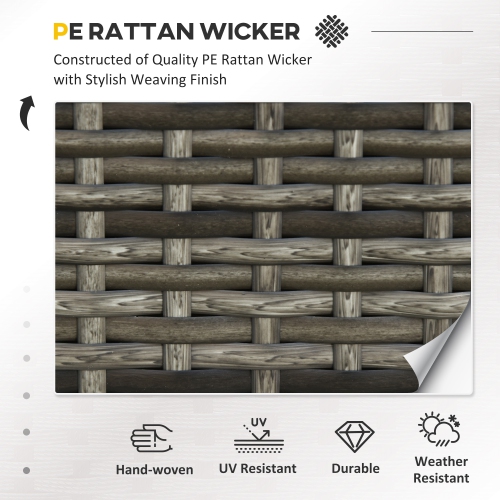 Outsunny 2 Seat Patio Loveseat Deluxe Wicker Sofa Chair Outdoor Rattan Furniture Couch All Weather with Cushion for Balcony, Deck, Garden and