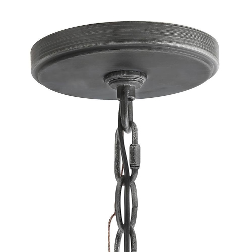 Industrial 1-Light Single Spiral Pendant with Brush Silver Finish